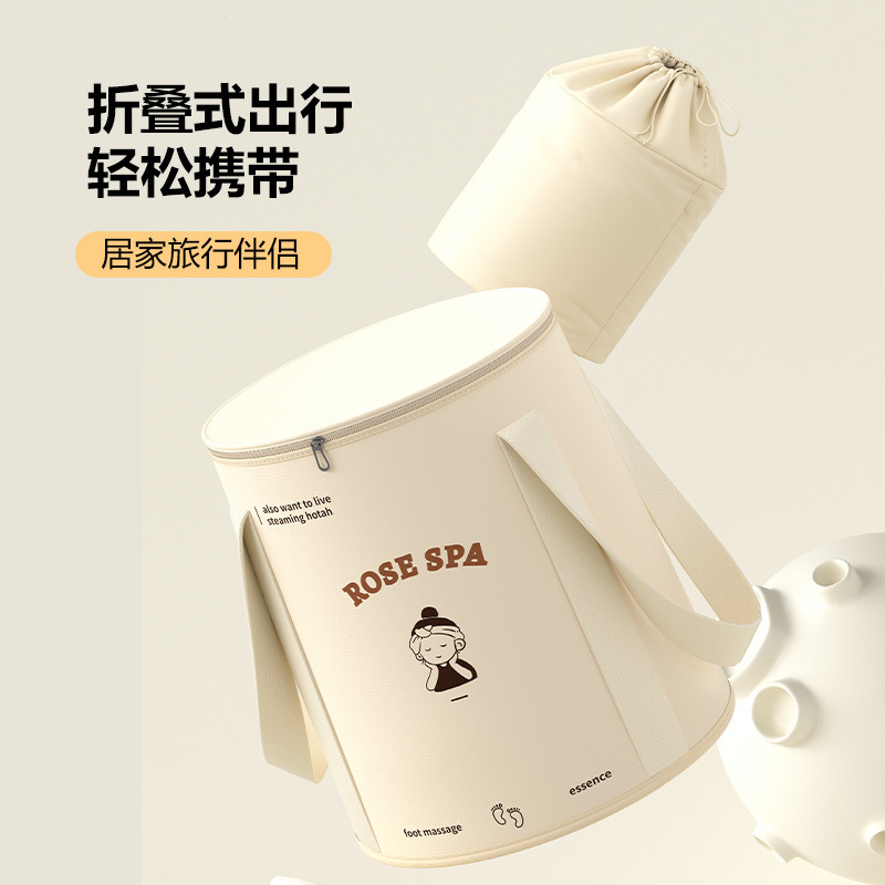 现货泡脚桶家用旅行恒温过小腿便携式洗脚盆保温加厚可折叠泡脚袋|undefined