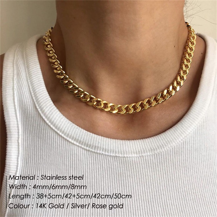 Acier Inoxydable Plaqué Or 14K Mode Placage Forme En U Collier display picture 1