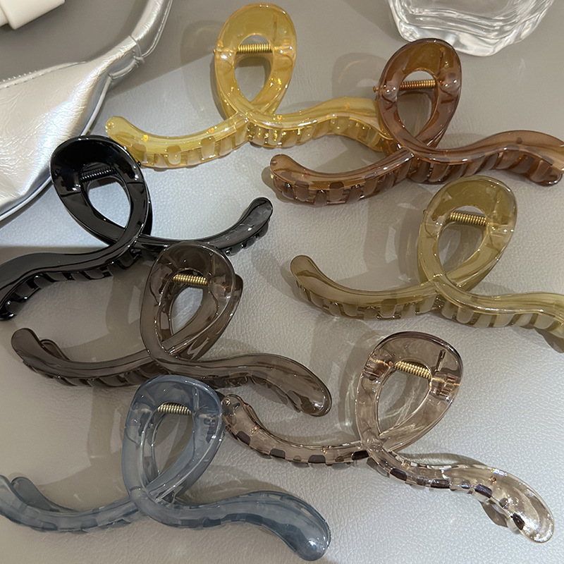 Franču haizivs klips Dienvidkorejas želejas krāsas roktura klipsis vienkāršs, universāls Ikdienas liela izmēra ārējais apģērbs sejas mazgāšanas muguras galvas klips_voghion.com