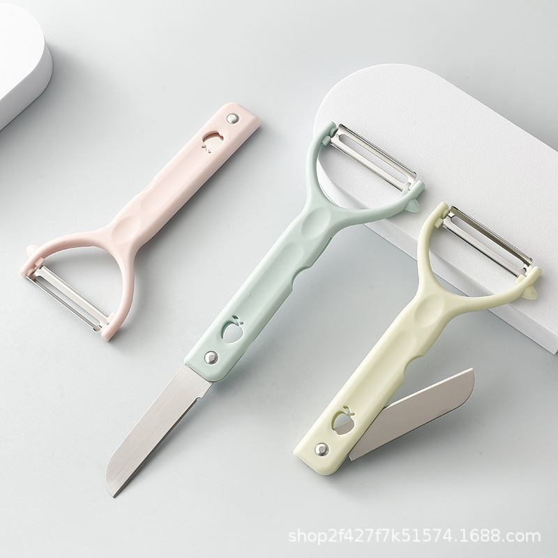 다기능 필링 나이프 이중 목적 과일 나이프 스테인레스 스틸 주방 필러 가정용 감자 필링 칼 멜론과 과일 대패