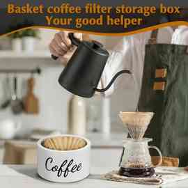 木质咖啡滤纸收纳盒咖啡豆存储盒台面杂物整理盒实木桌面储物盒