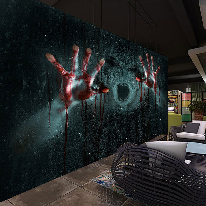 3D Stereo Weird Horror Script Killing Wallpaper Ancient Style Haunted House Large Theme Mural Escape Room Horror Wallpaper