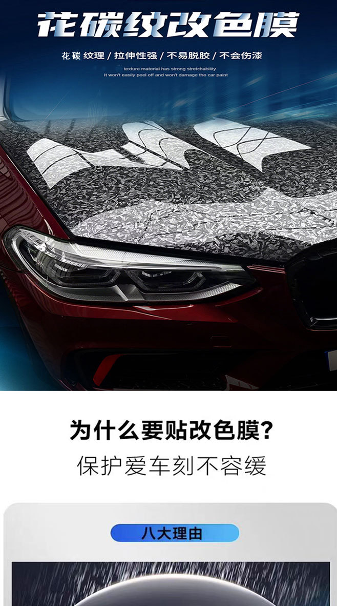 Foreign Trade Pvc Car Carbon Fiber Rearview Mirror Carbon Fiber Stickers Forged Carbon Steel Center Pillar Carbon Pet Modification Color Change Film