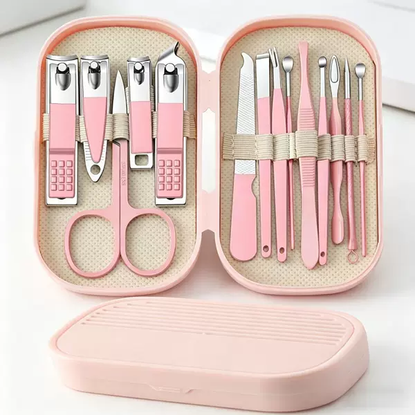 Cross-border stainless steel nail clipper 14-piece set, home manicure tools, in-stock nail care kit, nail clippers