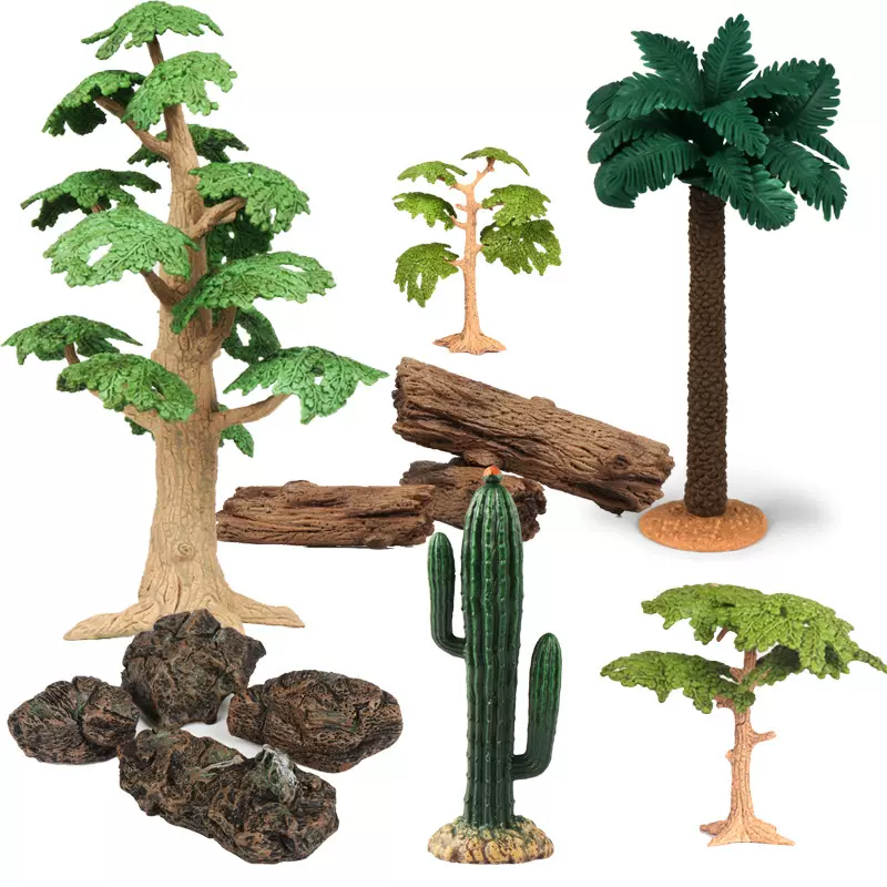 仿真树木场景模型野生植物草丛配件园林微景观造景DIY小树摆件模