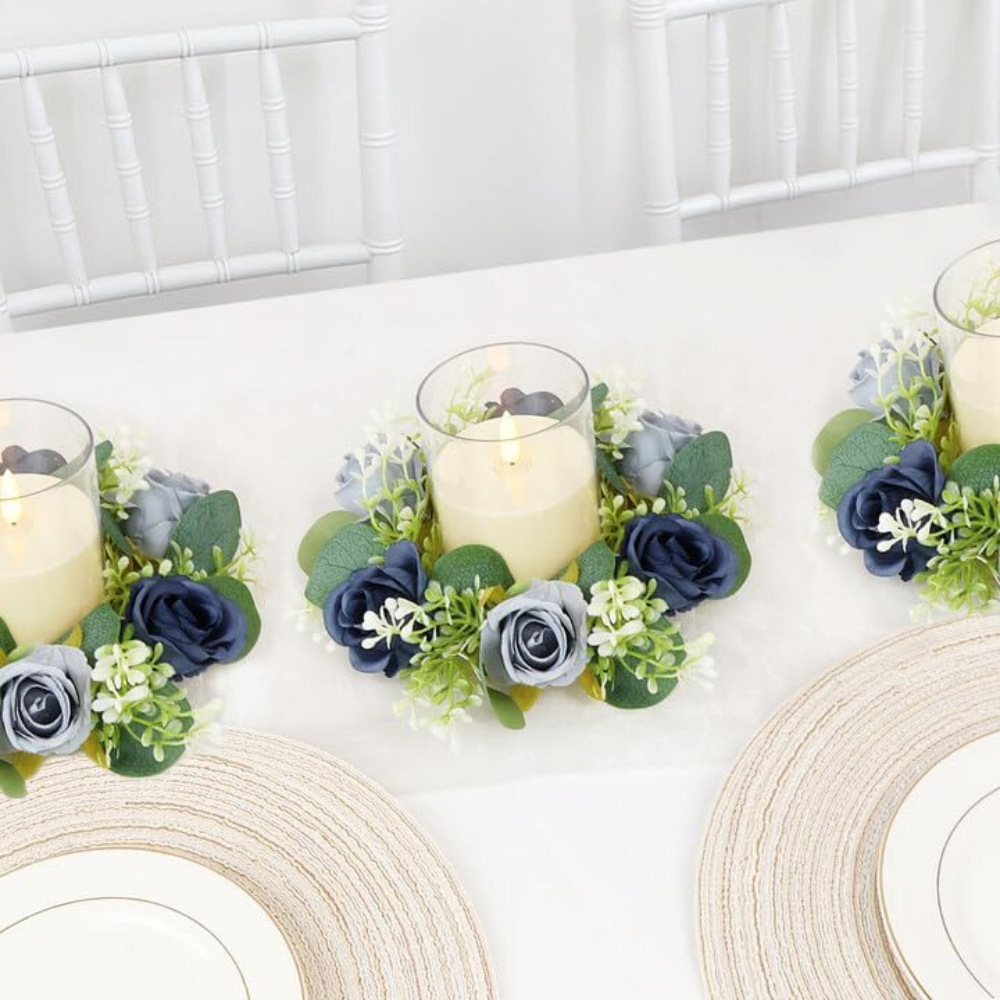 Simulación transfronteriza rosa eucalyptus candelabro guirland decoración de mesa de banquete guirland decoración del hogar amazon