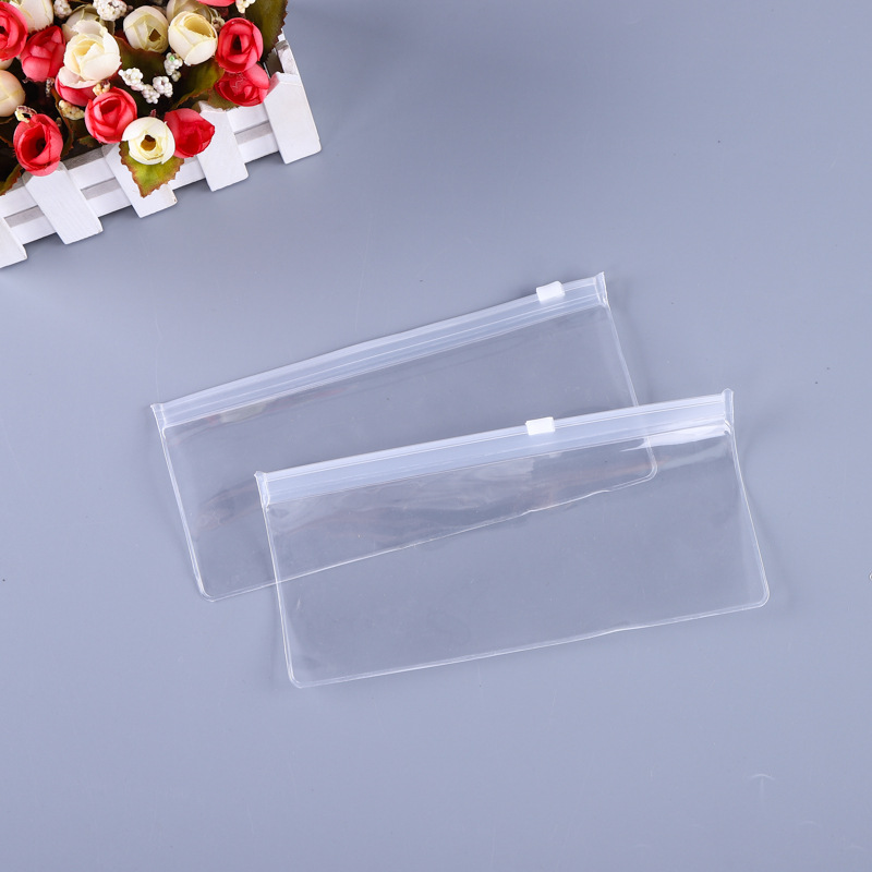 PVC笔袋长方形文具拉链袋包装透明塑料收纳拉链袋子可印制logo