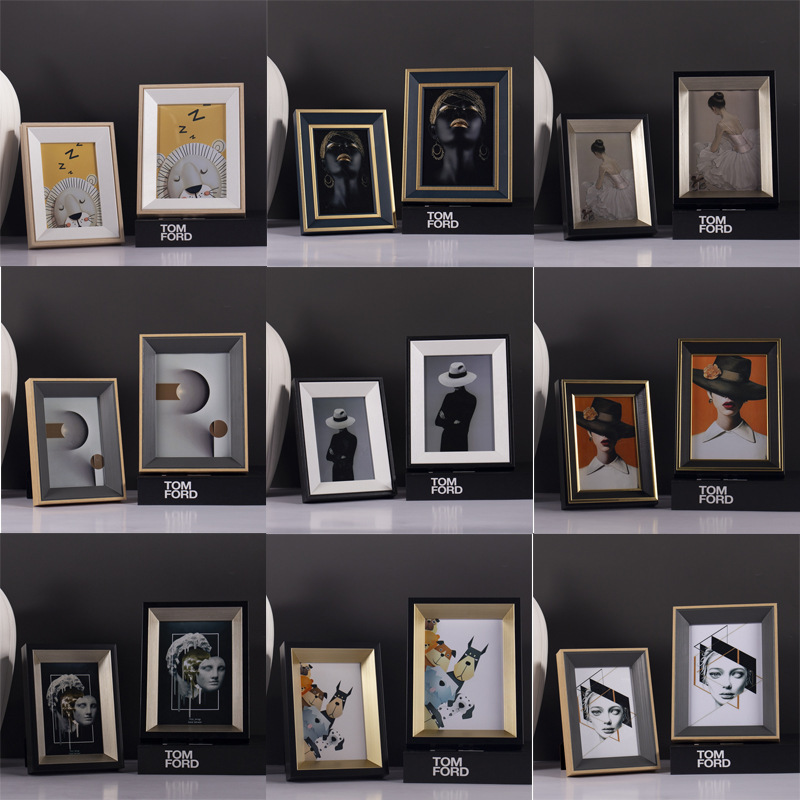 Light luxury aesthetic model room photo frame 6 inch 7 inch table creative combination photo frame cloakroom wardrobe ornaments Light luxury aesthetic model room photo frame 6 inch 7 inch table creative combination photo frame cloakroom wardrobe ornaments
