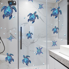 Cartoon Sea Turtle Bathroom Sanitary Ware Home Decor Wall Sticker Self Adhesive Wholesale Cross-border