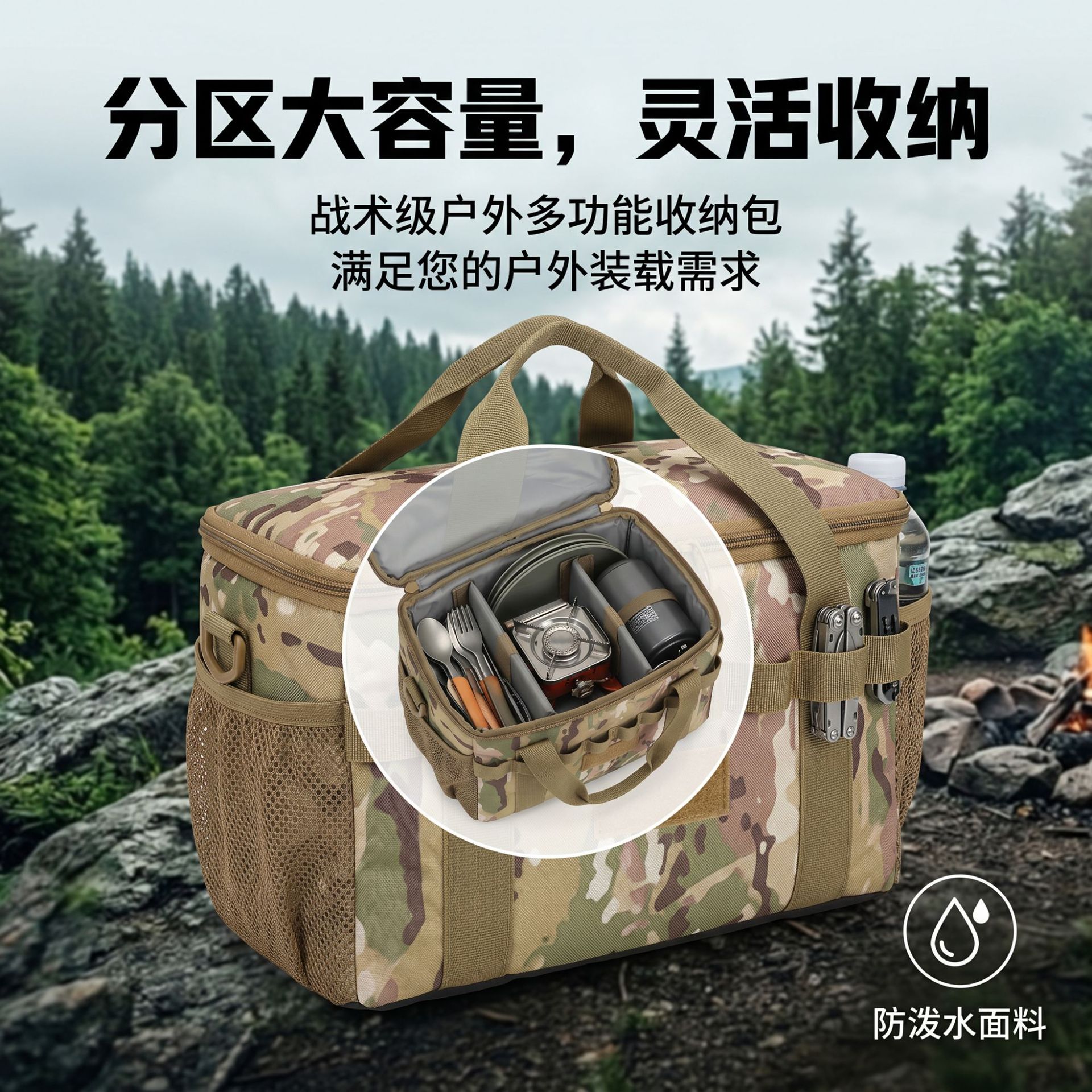 Bolsa Táctica de Mano para Camping de Poliéster Impermeable y Resistente al Desgarro para Exteriores image 5