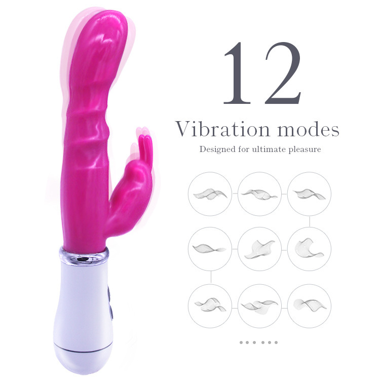 Dual-Shock G-Spot Vibrator Rabbit AV Massager, Frequency-Charging AV Stick for Women, Seductive Vibrator