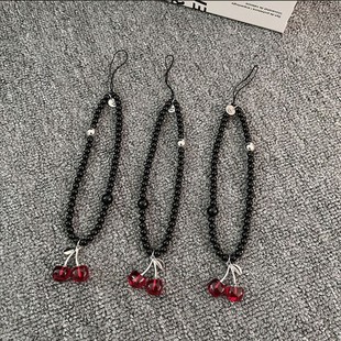 Japanese and Korean Style Instagram Style Niche Bow Cherry Mobile Phone Pendant Bag Car Key Pendant Earphone Case Hanging Decoration