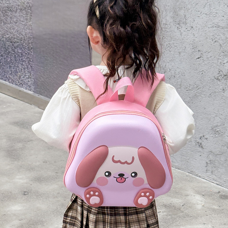 Jardín de infantes bebé mochila pequeña caricatura lindo perrito, mochila de cáscara de huevo para niños y niñas nueva mochila con luz para niños