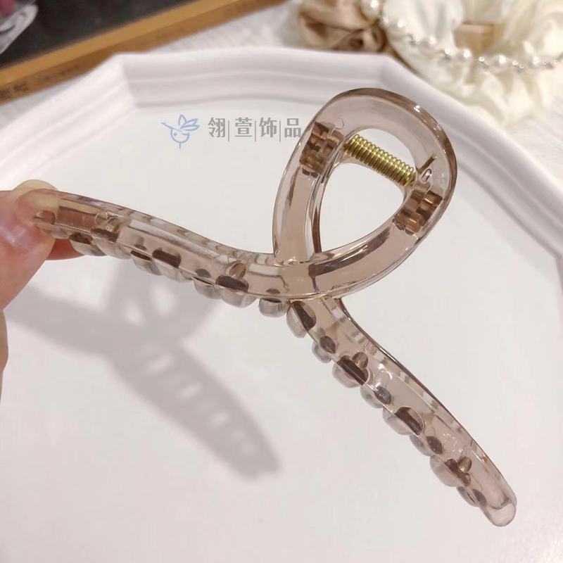 大型透明ゼリーカラーのヘアクリップ、シンプルな後頭部ヘアクリップ、シャーククリップ、高級ポニーテールヘアクリップ、ヘッドドレス|undefined