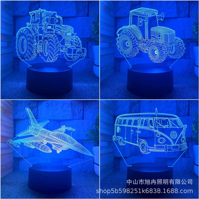 3D Night Light Cross-Border Sports Car Airplane Motorcycle Graphic USB New and Unique Table Lamp Bedside Lamp Gift Lamp