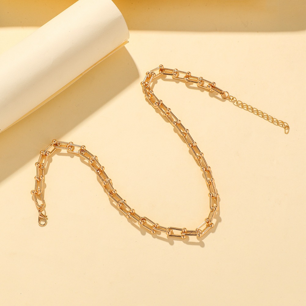 Fashion U Shape Iron Plating Unisex Necklace 1 Piece