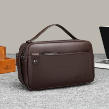 跨境新款男士手拿包多口袋高质量手拎包大容量商务休闲软皮手抓包