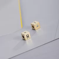Кулон из чистого золота 18 карат простой Универсальный DIY Цифровой алфавит простое золото стерео Галстуки золотые украшения 11862