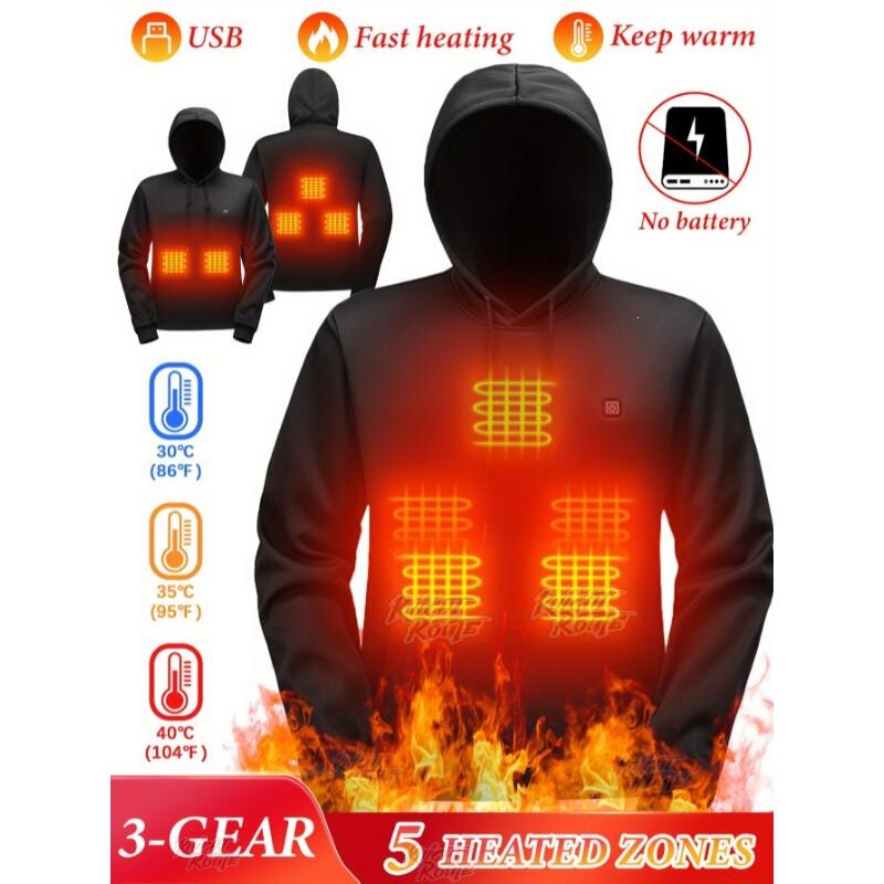 A 84701 USB Heated Hoodie Men's Heating Jacket