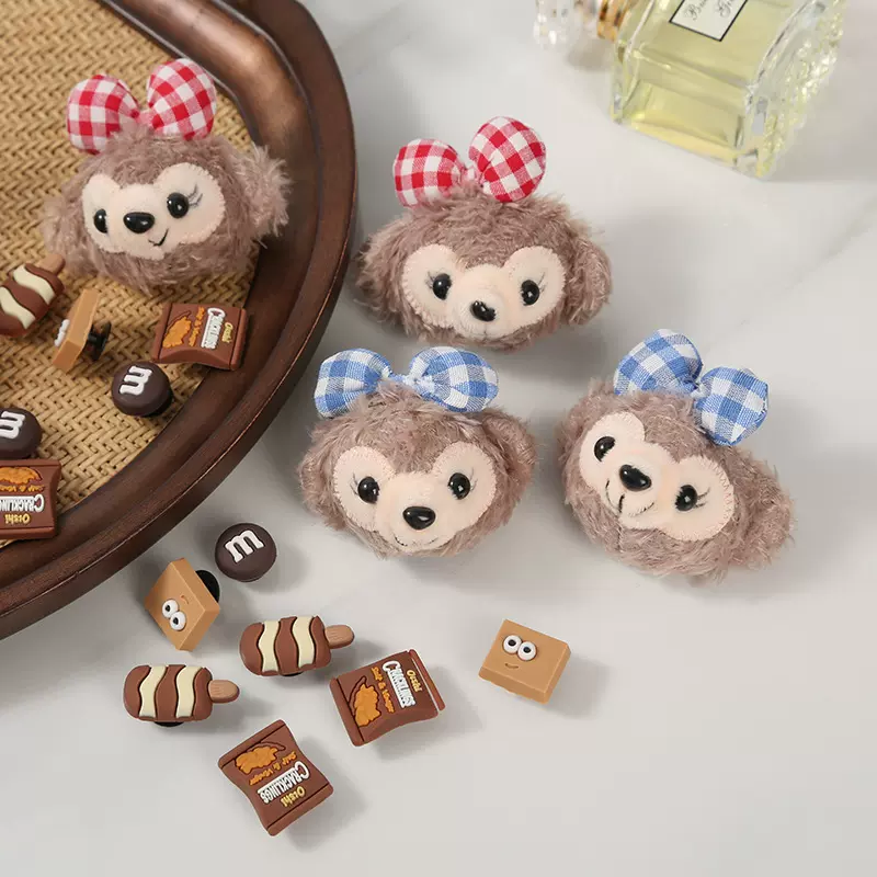 洞洞鞋鞋花红蓝蝴蝶结小熊套装可爱毛茸茸鞋扣厂家直销洞洞鞋鞋花