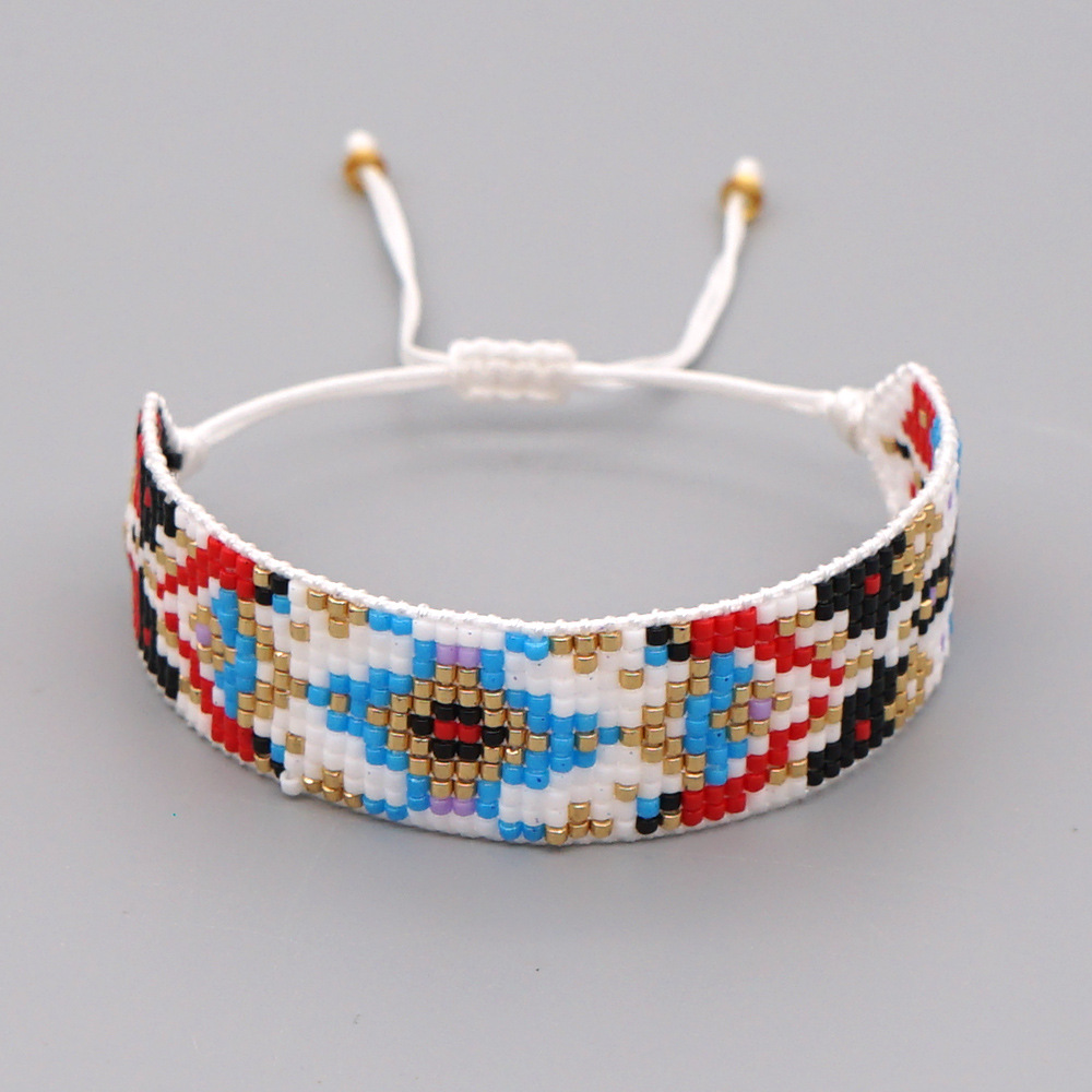 Bohemian Beaded Woven Geometric Pattern Bracelet display picture 5