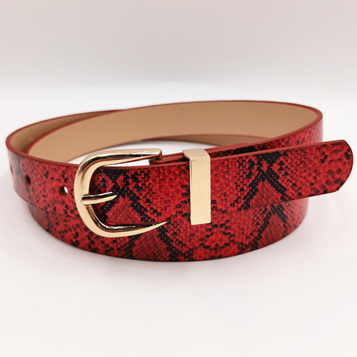 Small Batch Wholesale Cross-Border Serpent Pattern Women's Belt Simple and Versatile Jeans Accessory