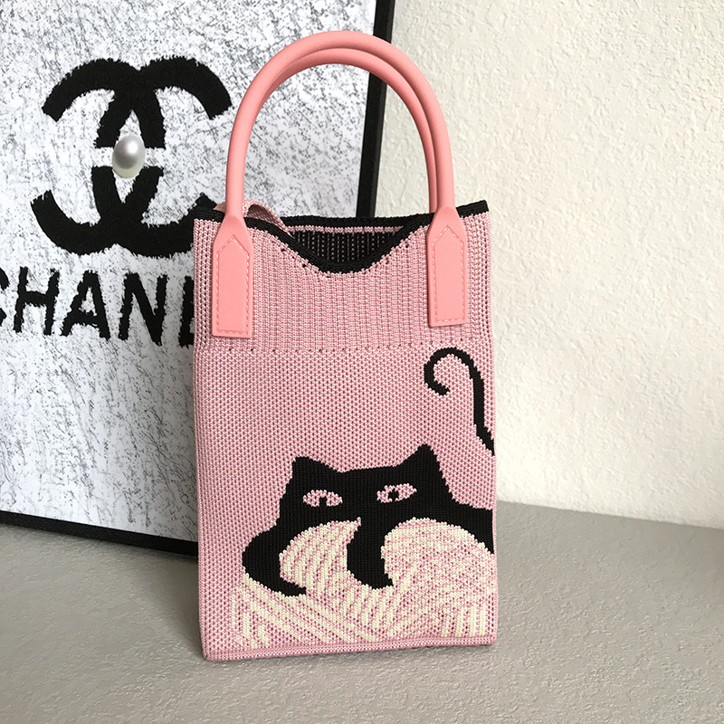 Nuevo amor bolso del teléfono móvil bolso de punto al por mayor de gran capacidad bolso de mano estudiante crossbody bolsa de lana fábrica