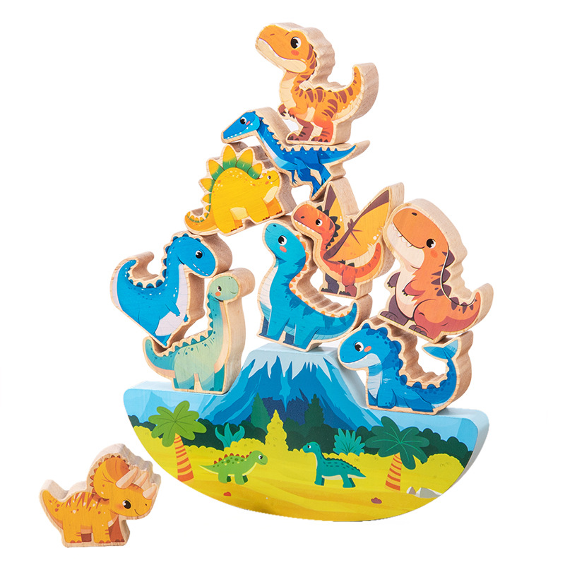 Animales de madera Jenga Juego de apilamiento Jenga Superior Juguetes educativos para niños Desafío de equilibrio Bloques de construcción interactivos entre padres e hijos