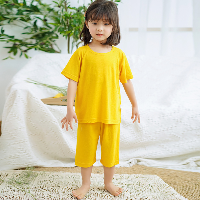 Children's summer set, short sleeve T-shirt, travel trousers, Korean style 3