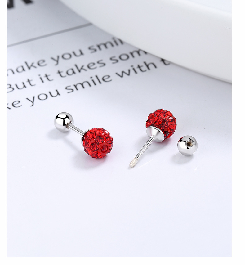1 Pair Quantity Holiday, Daily Occasion 925 Sterling Silver Material Round Pattern 1 Pair 925 Sterling Silver 925 Sterling Silver Earrings Round Screw Backs Small Stud Earrings