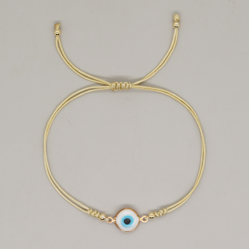 Pulseira Olho Grego em Estilo Europeu-Americano Transfronteiriço, Leve e Luxuosa, Cordão de Mão com Contas Douradas, Requintada e Muito Vendida_voghion.com
