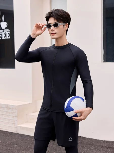 Men's Diving Suit, Sun Protection, Quick-Drying, Sports Surfing Suit, Split Long-Sleeved Trousers, Men's Plus Size Swimsuit, Jellyfish Suit