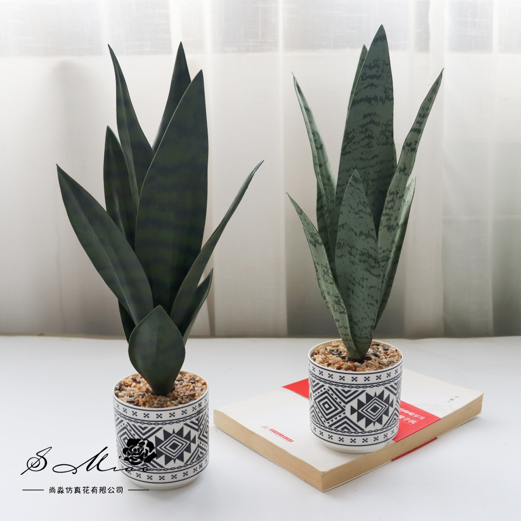 Flores falsas de alta calidad hojas de orquídea tigre flores de simulación de bonsai decoración creativa de moda plantación verde artificial simulación de maceta