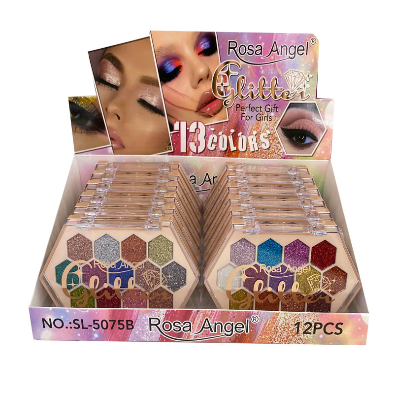 Nuevo Comercio exterior transfronterizo Rosa Ángel sombra de ojos placa lentejuelas brillo polvo maquillaje en stock al por mayor sombra de ojos