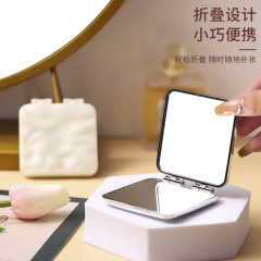 Small mirror to carry with you mini makeup mirror double-sided portable student dormitory handheld folding mirror for home use for women