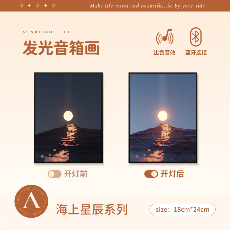 梵芸照明音響画総集家庭装飾品プレゼントデスクトップ装飾品bluetoothリチウム電池音響画|undefined