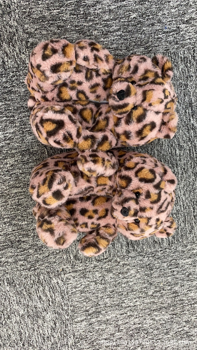 En stock oso de peluche zapatillas piso hogar felpa engrosada algodón zapatos calientes fábrica