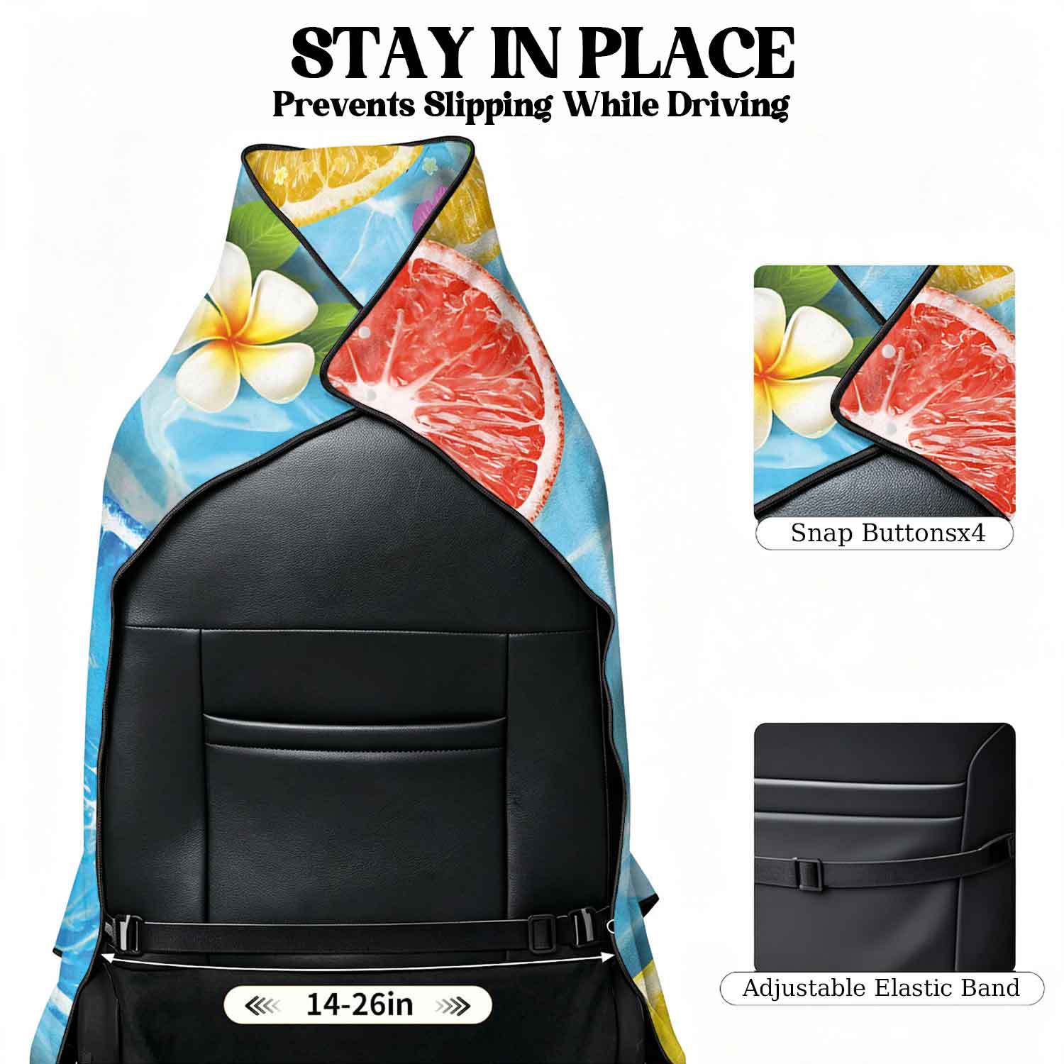 Printed bath towel and car seat cover 2-in-1, ultra-fine fiber outdoor beach and car dual-use universal seat cushion