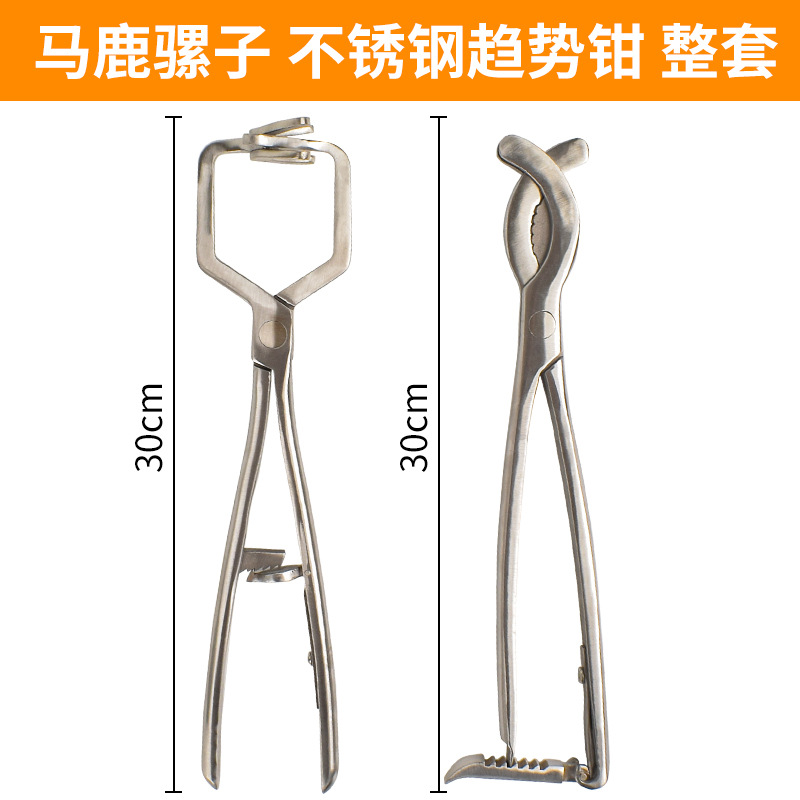 Conjunto completo de pinzas de castración de caballos