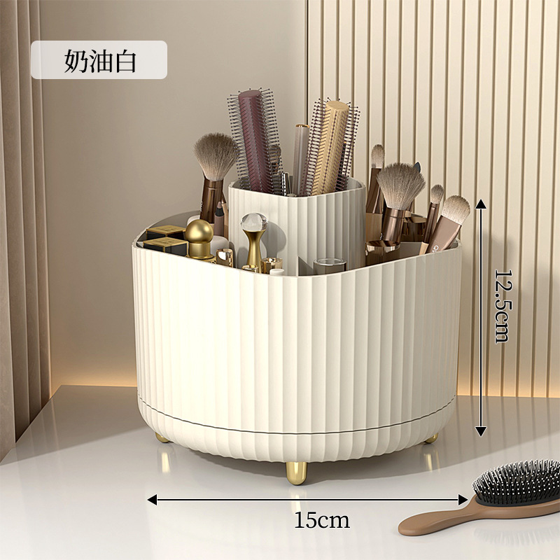 デスクトップ回転化粧ブラシ収納チューブ化粧品収納ラックデスクドレッシングテーブルアイシャドウブラシ口紅ボックスペンホルダー