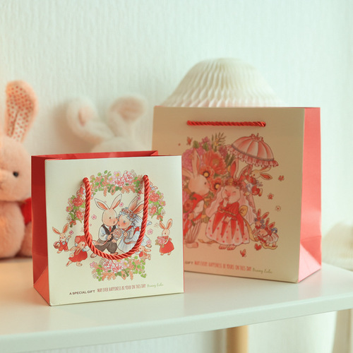 Bunny Lulu gift bag cartoon handbag gift birthday gift packaging bag creative full moon return gift bag