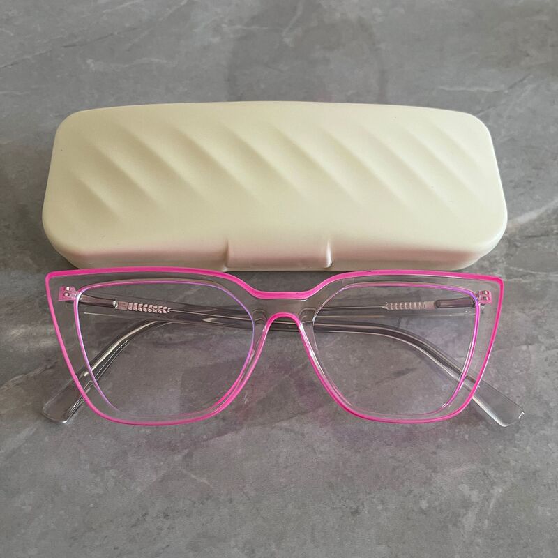 A472 Set of Rose Red Glasses, Transparent Plain Glasses Frame, Fashionable and Lightweight Flat Glasses, Trendyy Personalized Glasses, Flat Glasses