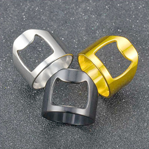 Fashion Creative Bottle Opener Titanium Steel Ring Bottle Cap Ornament