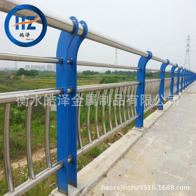 景观河道护栏 桥梁不锈钢复合管护栏 景观灯光隔撞防护栏杆