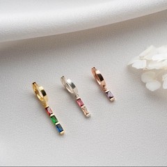 亚马逊时尚简约垂坠耳环跨境十二月锆石悬垂耳扣欧美铜吊2025新款