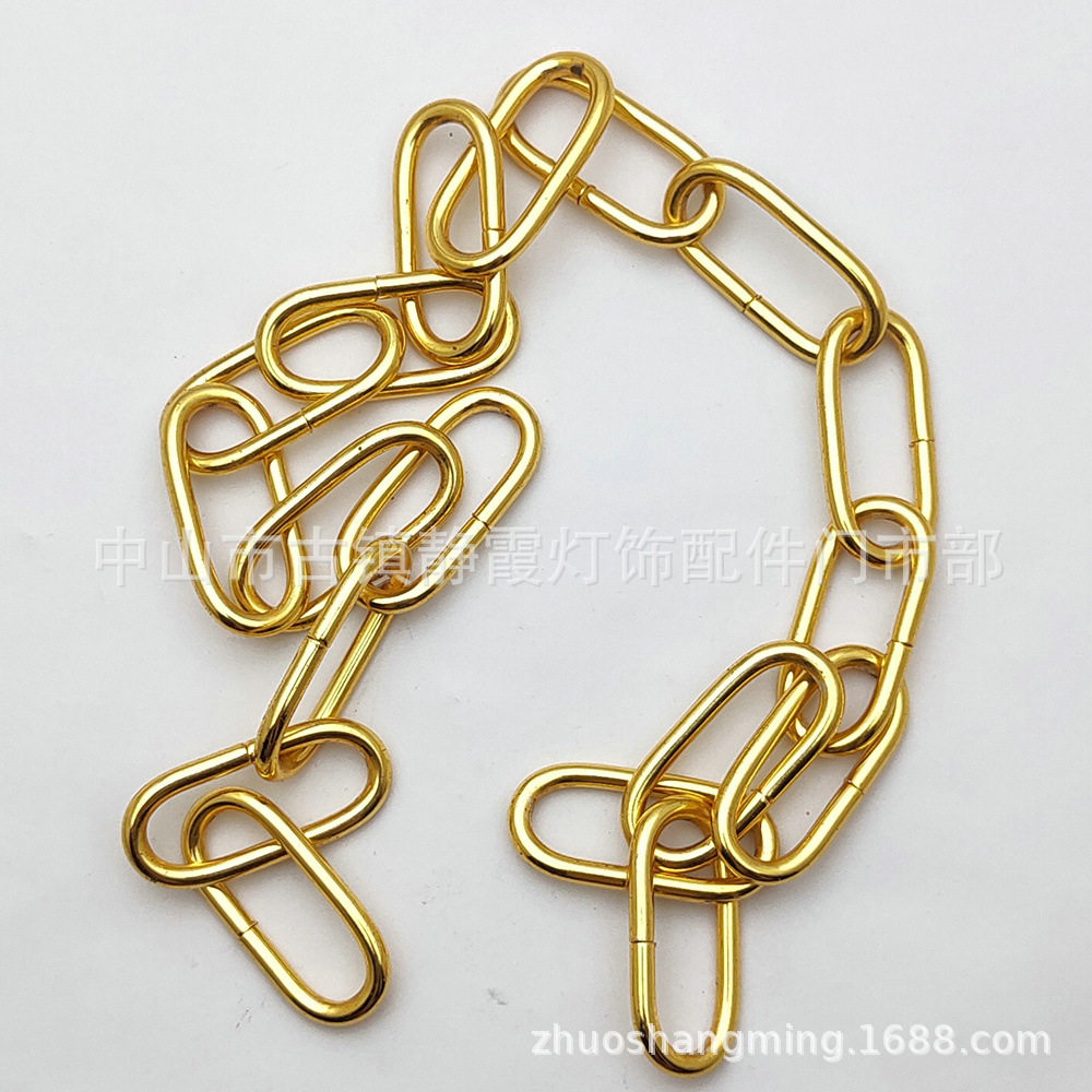 DIY灯饰灯具配件 线径5mm金色链子*1米长 锁链 链条 吊链 铁链