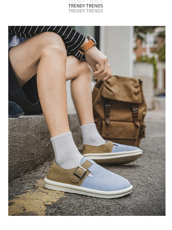 Dép sandal nam nửa gót không quai hậu, thoáng khí mùa hè, đế bằng nhẹ, size lớn 39–47 — BK 502m màu, BK 503m màu, BK 505m màu nâu, BK501 kaki chi tiết 48