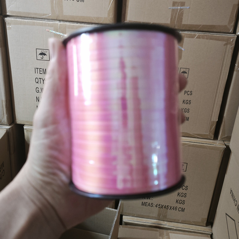 500 yardas de globo de cinta de color láser película de aluminio de cinta de color embalaje de regalo de cuerda de tracción de cuerda de bandera embalaje de regalo