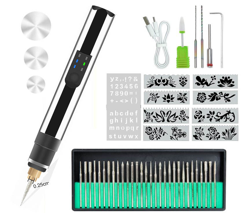 4,2 V de doble propósito control de velocidad micro-talla eléctrica pulido pluma DIY joyería metal vidrio letras huevo talla máquina de grabado de precisión