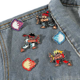 个性日系卡通游戏金属徽章街头霸王合金胸针配饰别针衣服日常装饰